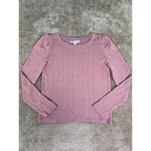 Ann Taylor LOFT Womens Sweater Size XS Blush Pink Cable Knit D958